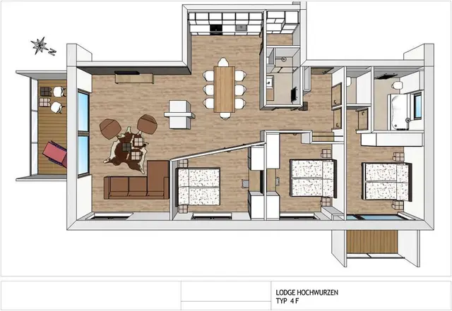Sun Lodge | XL 3 bedroom panorma apartment with 2 Loggia South and East | twin beds | sofa bed | higher floor | Indoor pool, garden, relax area, sauna & gym — apartment at Schladming Appartements Maria Gruber GmbH, Schladming — photo 32 of 32