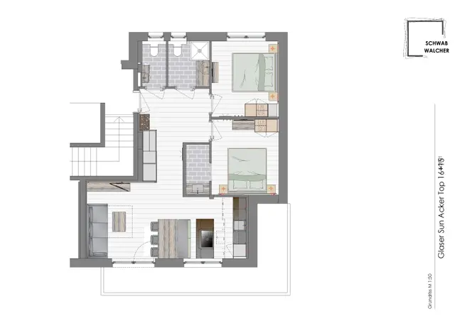 Sun Side Top 15 | 2 Schlafzimmer mit Doppelbett — Schladming Appartements Maria Gruber GmbH, Schladming (18/19)