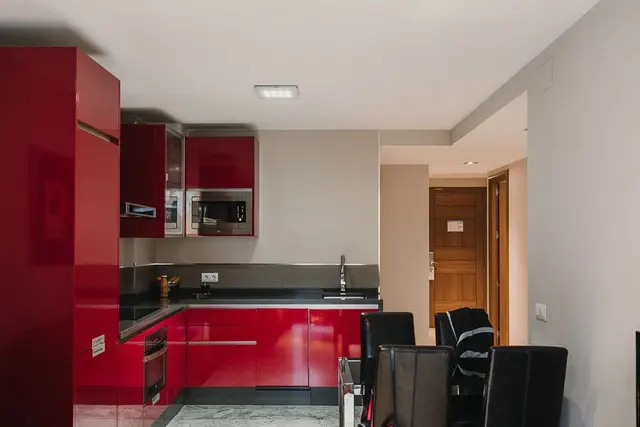 High Floor | Living Room and French Balcony — apartment at Signa Juristas, Valencia — photo 5 of 9