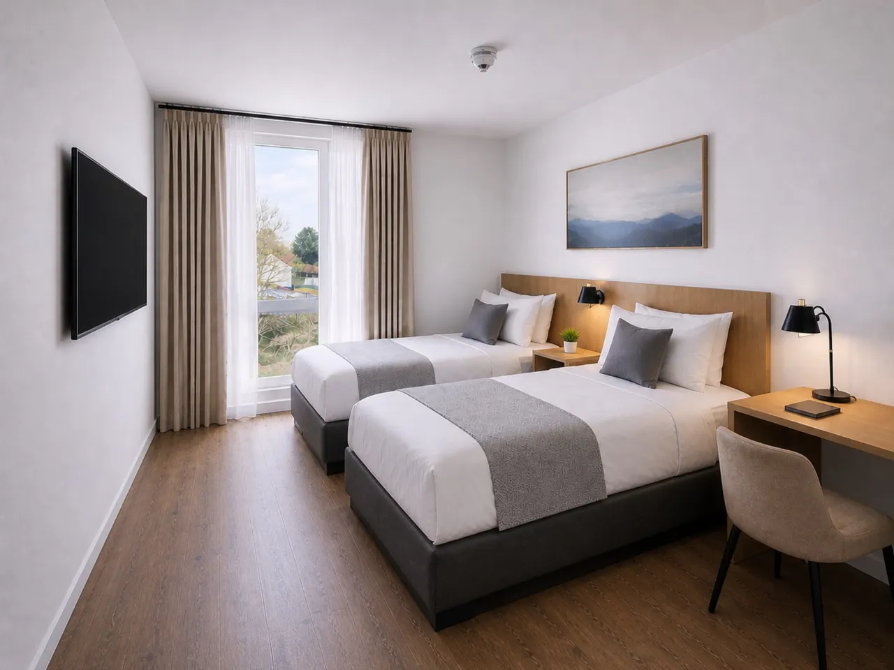 Double Room | Twin beds extra quiet  – Tower Hotel Frankfurt Frankfurt