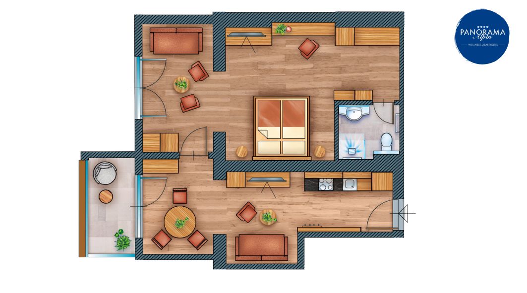 1 Bedroom Apartment M | South facing — Wellness Aparthotel Panorama Alpin und Pitztal Living, Jerzens im Pitztal (4/4)